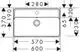 Hansgrohe-Xanuia-Q-Waschtisch-Compact-600-370-mit-Hahnloch-und-Ueberlauf-SmartClean-Weiss-61124450 gallery number 1